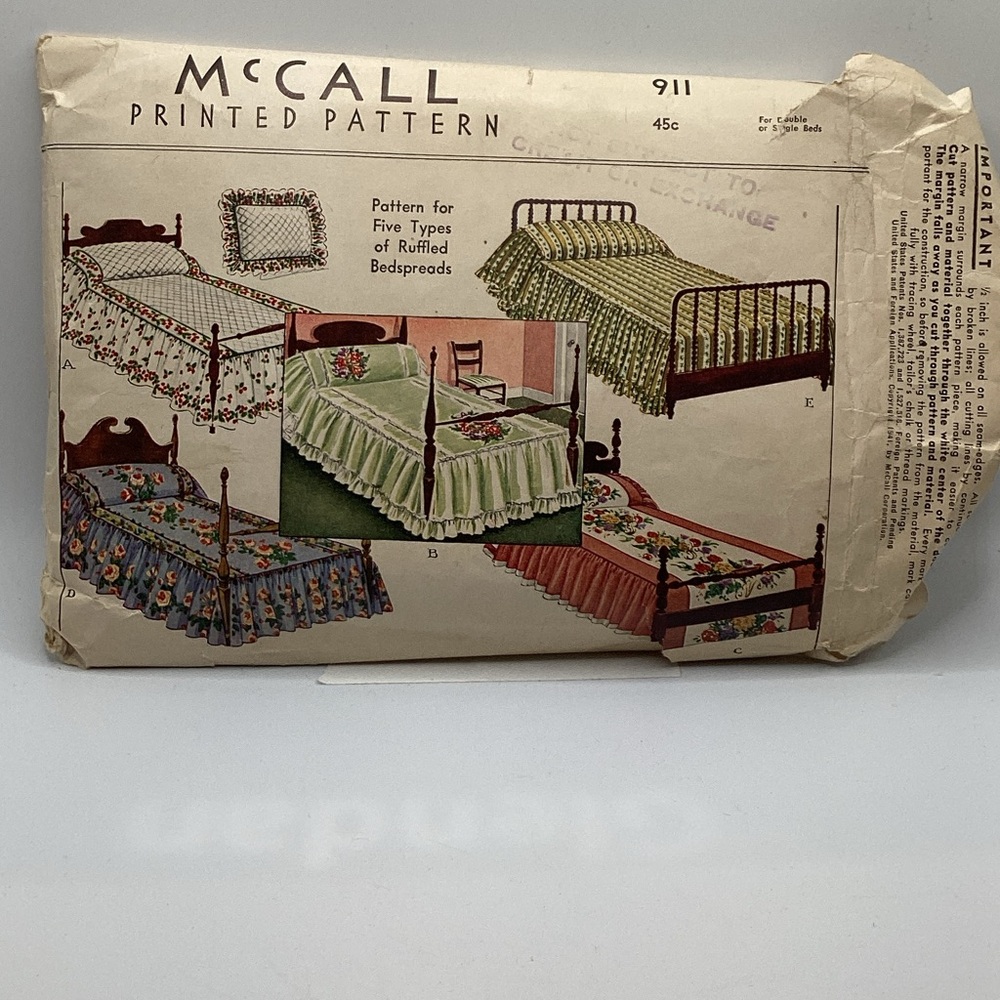 McCall Vintage Printed Bedspread Pattern